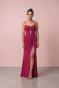 Magenta Draped Gown