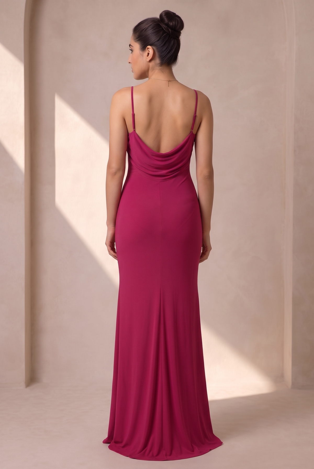 Magenta Draped Gown